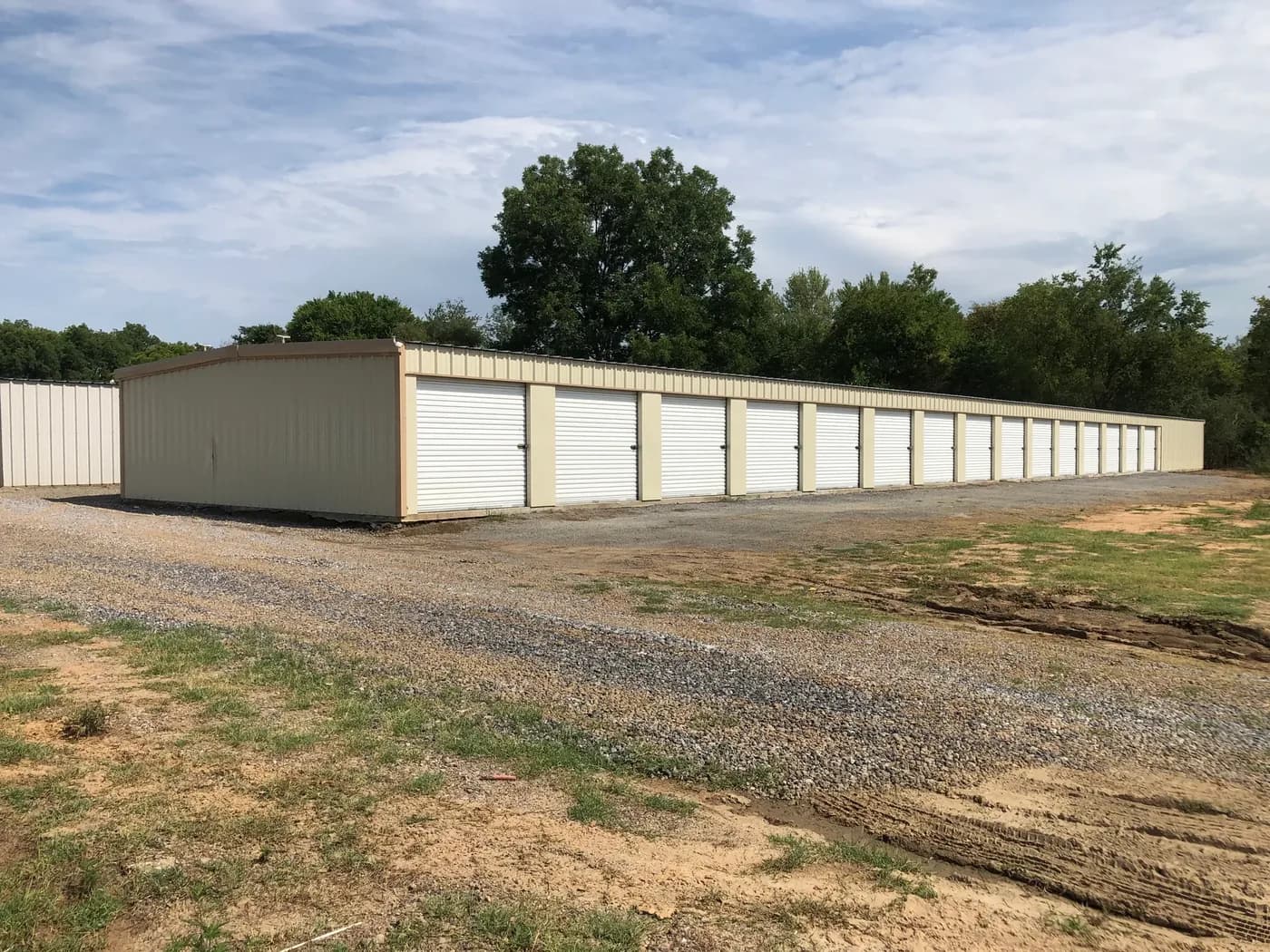 Row of 59 Mini Storage units on site in Van Buren, AR